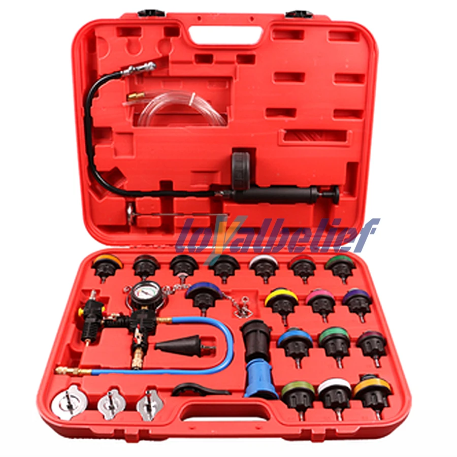 Radiator Pressure Tester - ชุดทดสอบแรงดันหม้อน้ำแบบสุญญากาศ 28 ชิ้น สำหรับระบบระบายความร้อน