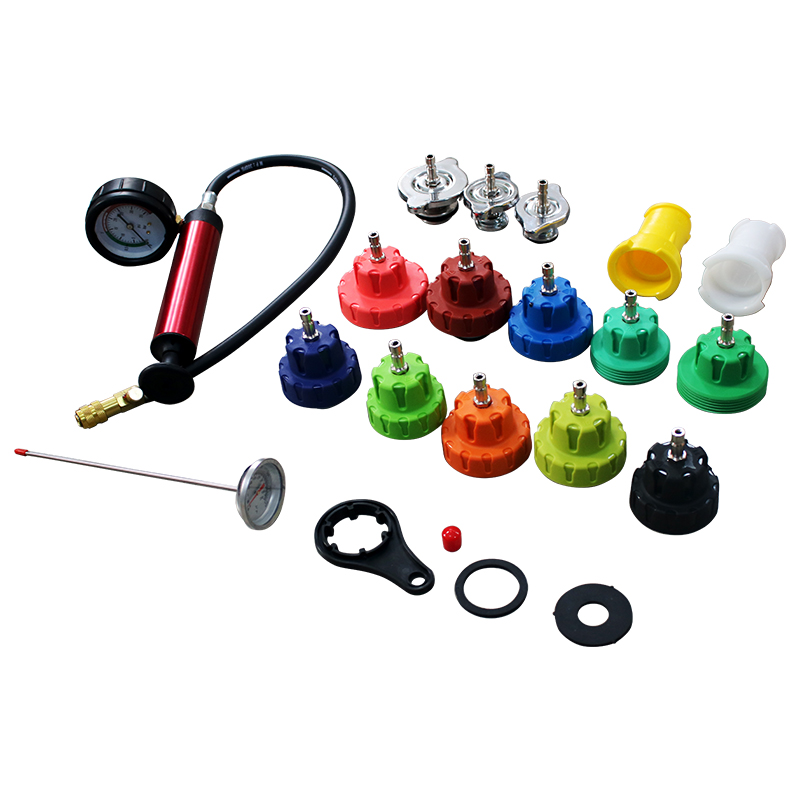 Radiator Pressure Tester - Universal 18 ชิ้นเครื่องตรวจจับการรั่วไหลของหม้อน้ํารถ Cooling System เครื่องทดสอบ