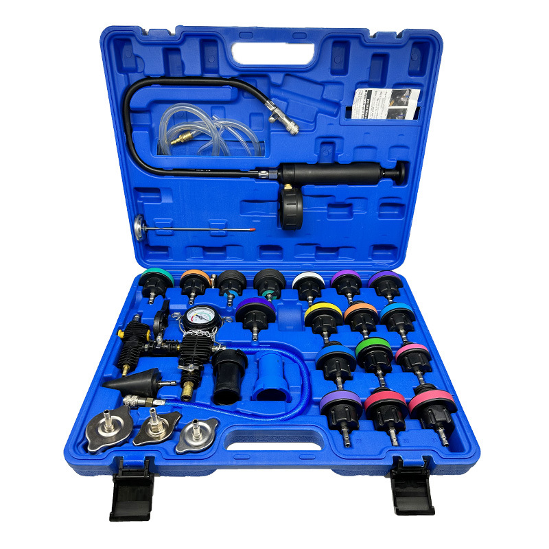 Radiator Pressure Tester - ชุดเครื่องมือทดสอบระบบระบายความร้อนและแรงดันหม้อน้ำ พร้อมชุดวัดอุณหภูมิ 34 ชิ้น 28 ชิ้น